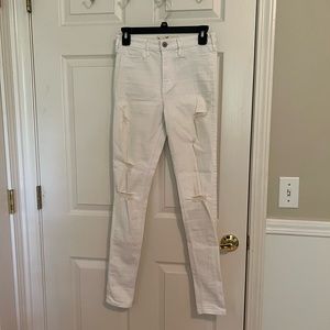 White Ripped Skinny Jeans